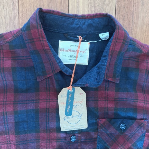 Weatherproof Vintage Plaid Button Down Shirt Men Size S NWT - Picture 3 of 8